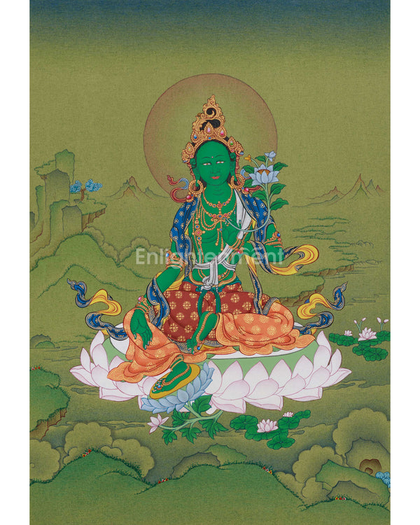 Divine Green Tara Thangka
