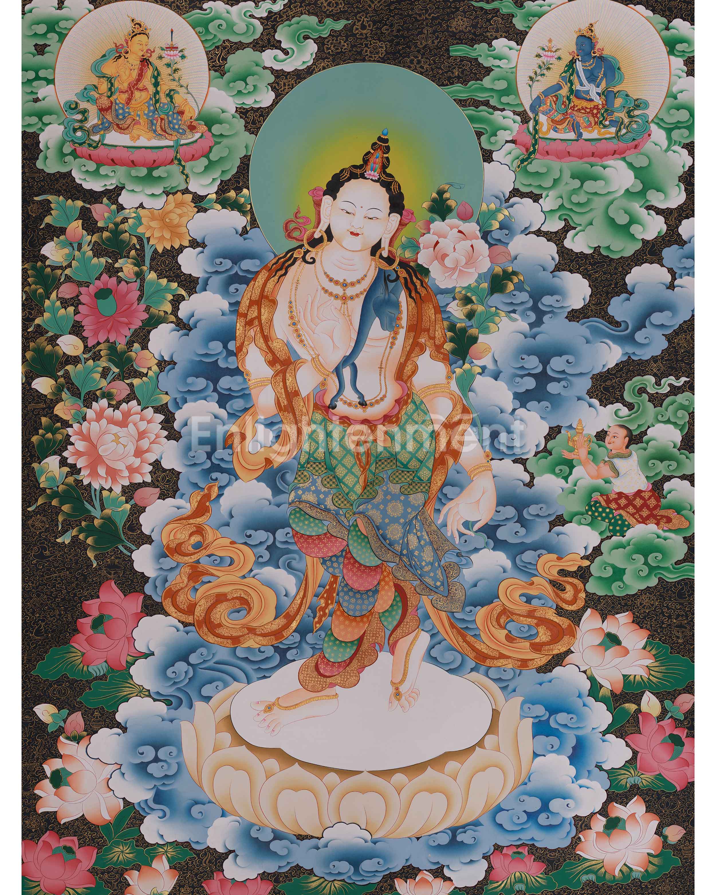Divine Standing Chenrezig Thangka 