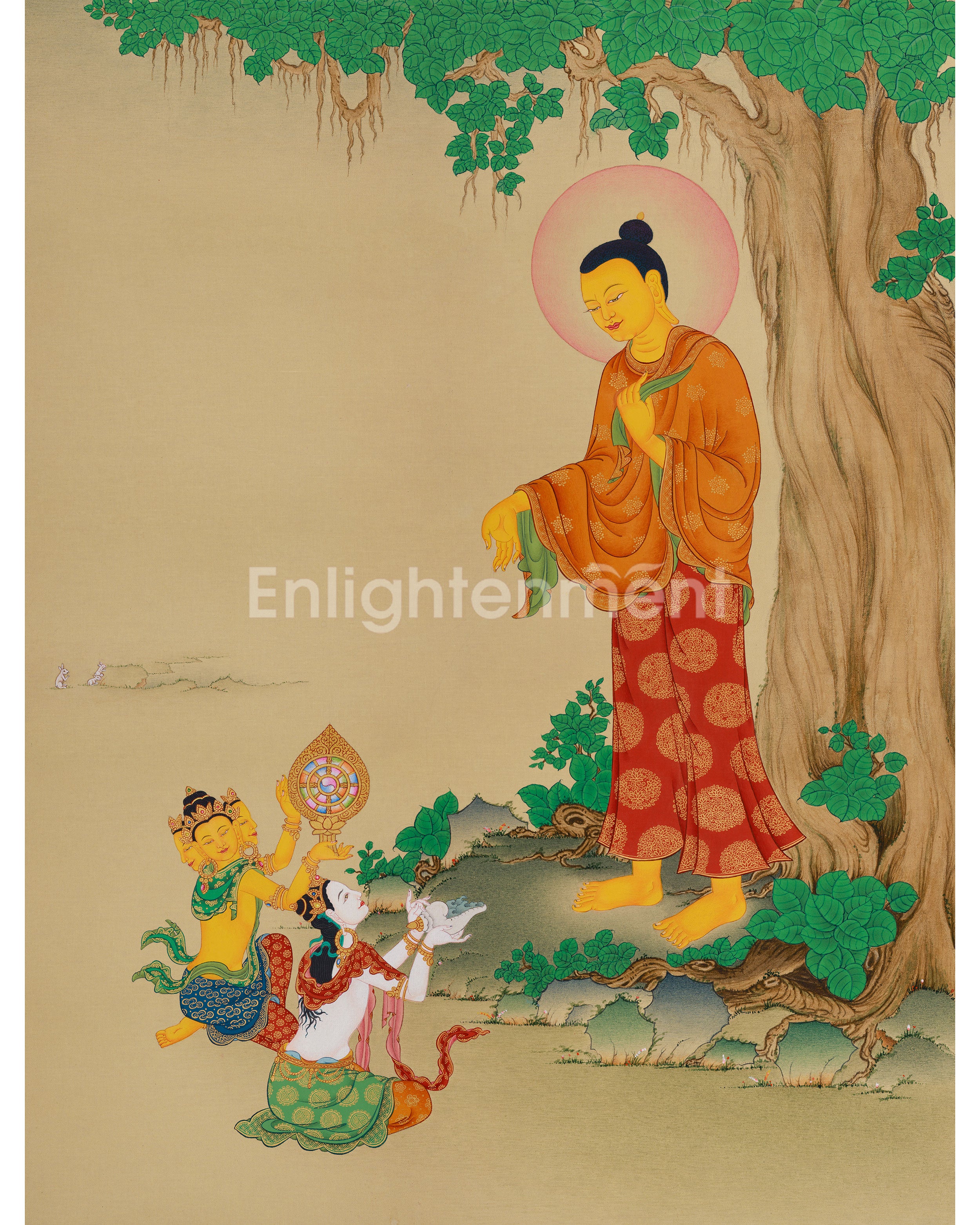 Divine Traditional Thangka of Shakyamuni Buddha