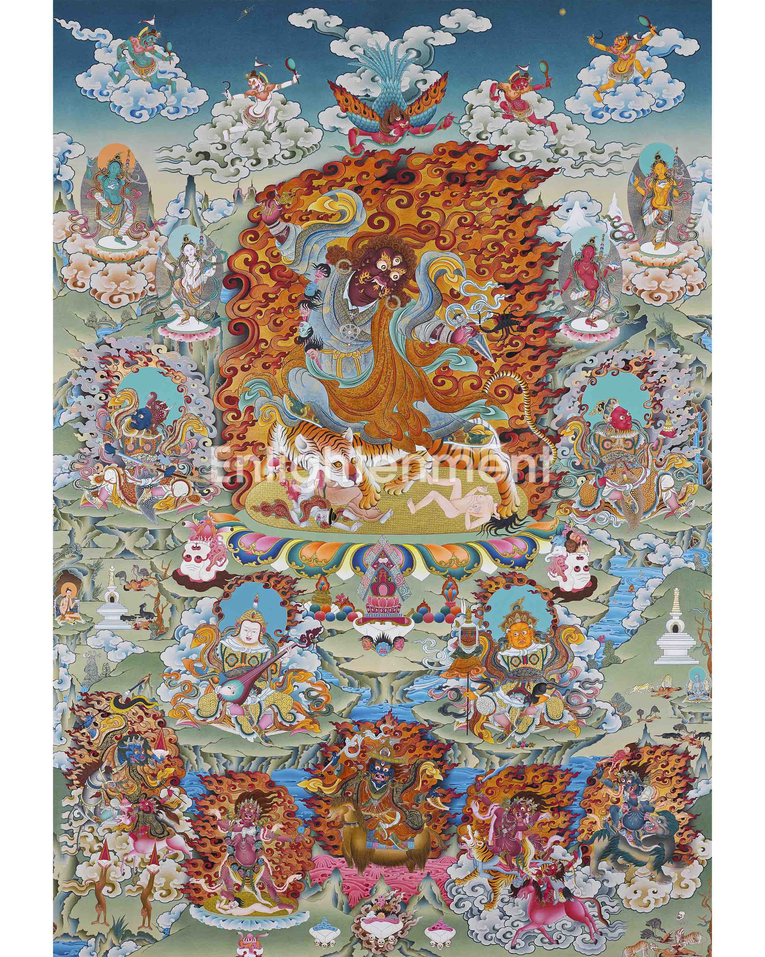 Dorje Drolo Practice Thangka | Hand Painted Dudjom Rinpoche Thangka