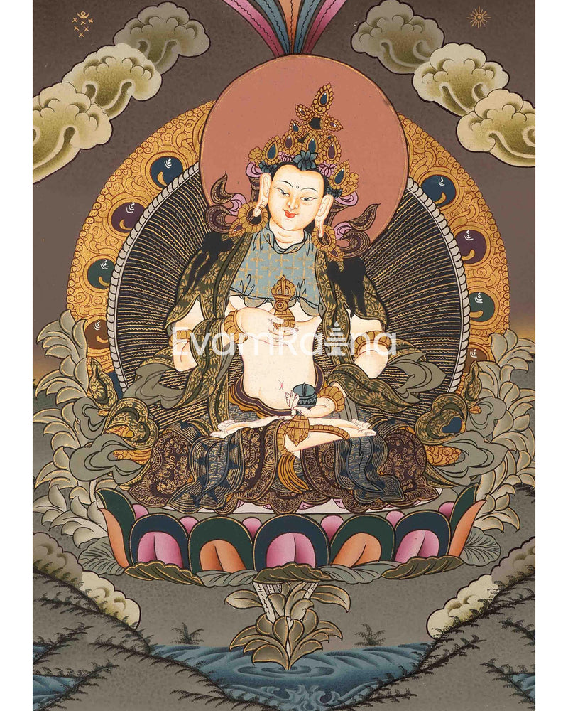 Original Hand-Painted Dorje Sempa Yab Yum Thangka | Dorje Vajra Dorje | Fine Thangka Painting |