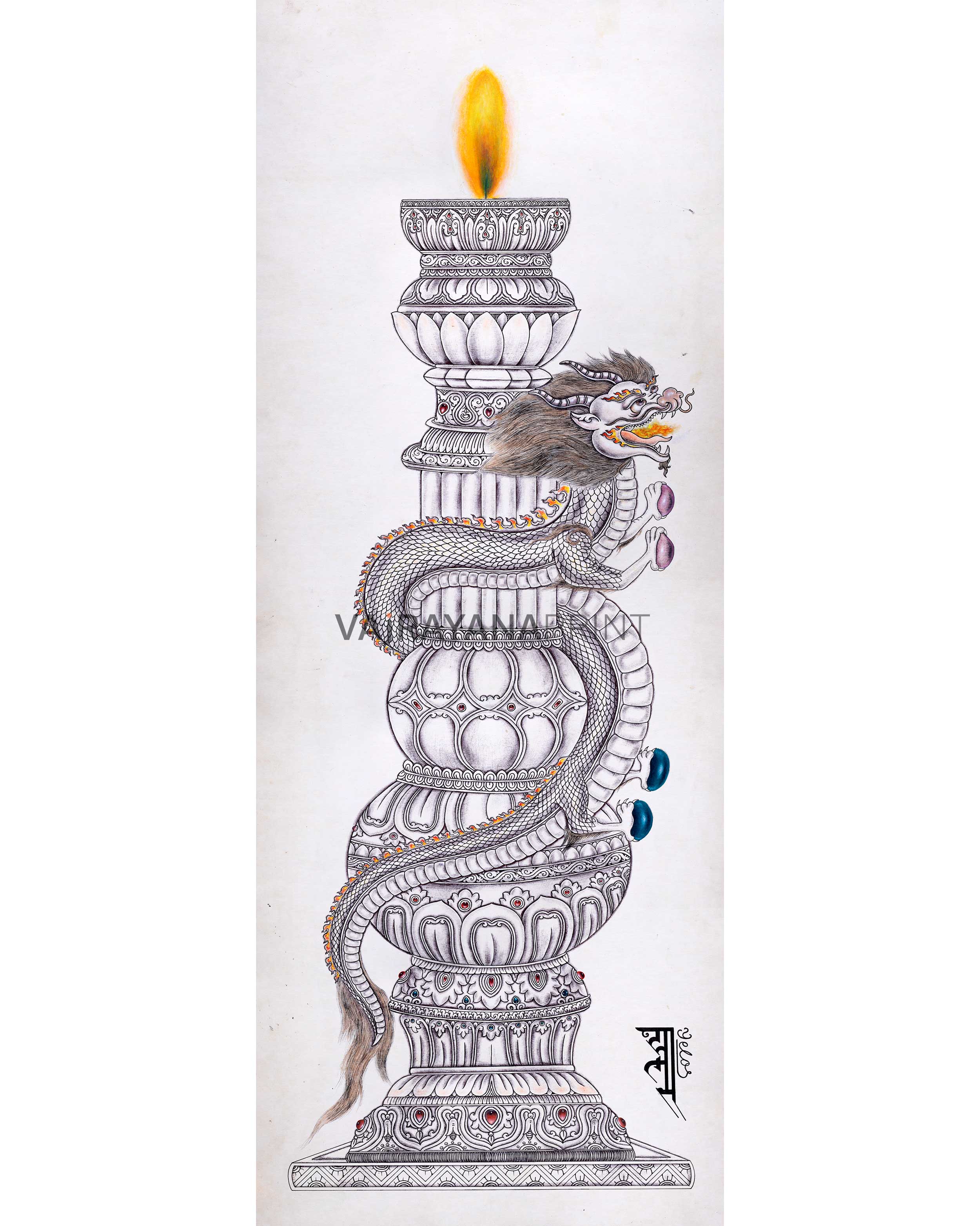 Dragon Dhale Thangka Print 