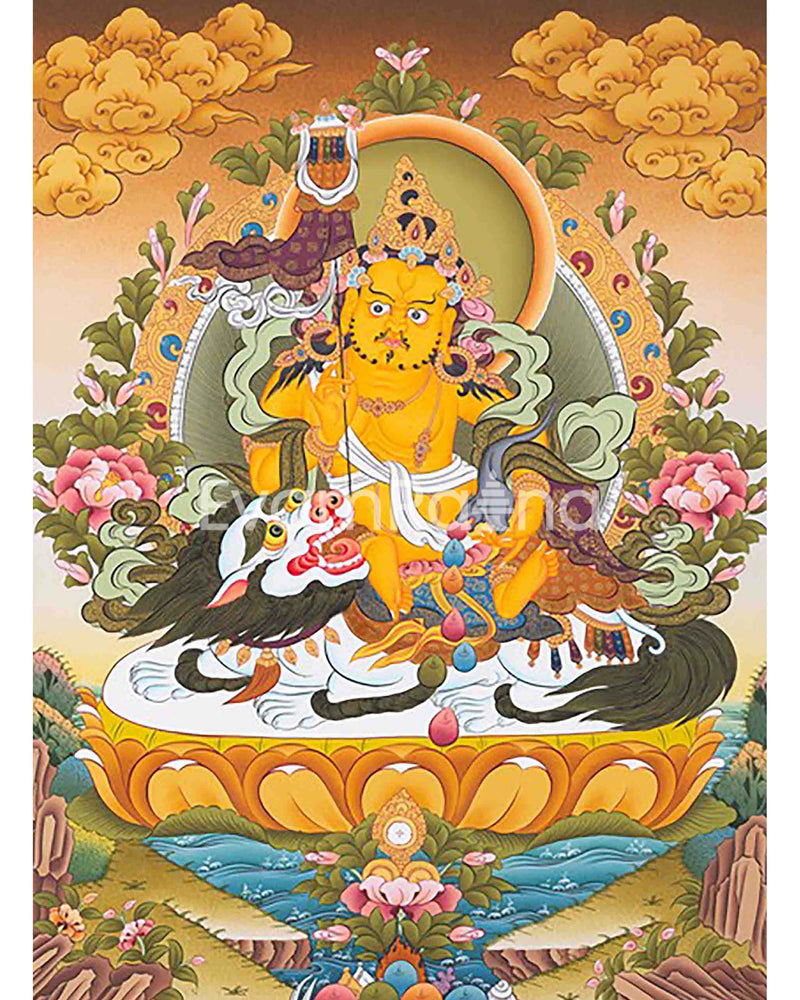 Shakyamuni Buddha , Dzambala, Maitreya Buddha, Namtose Buddhist Thangka | Wall hanging for Peace |