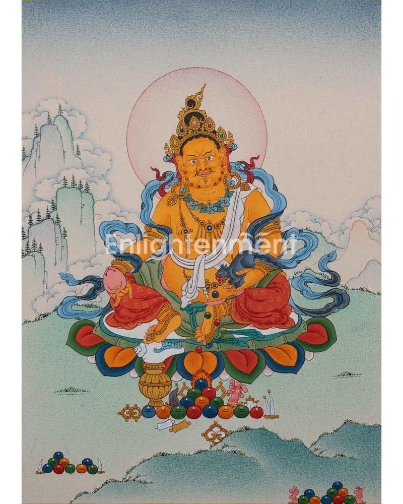 Yellow Dzambhala Thangka