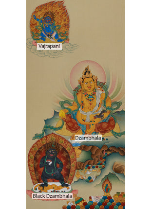 Guardian of Wealth Jambhala Thangka | Divine Blessings of Fortune & Well-Being