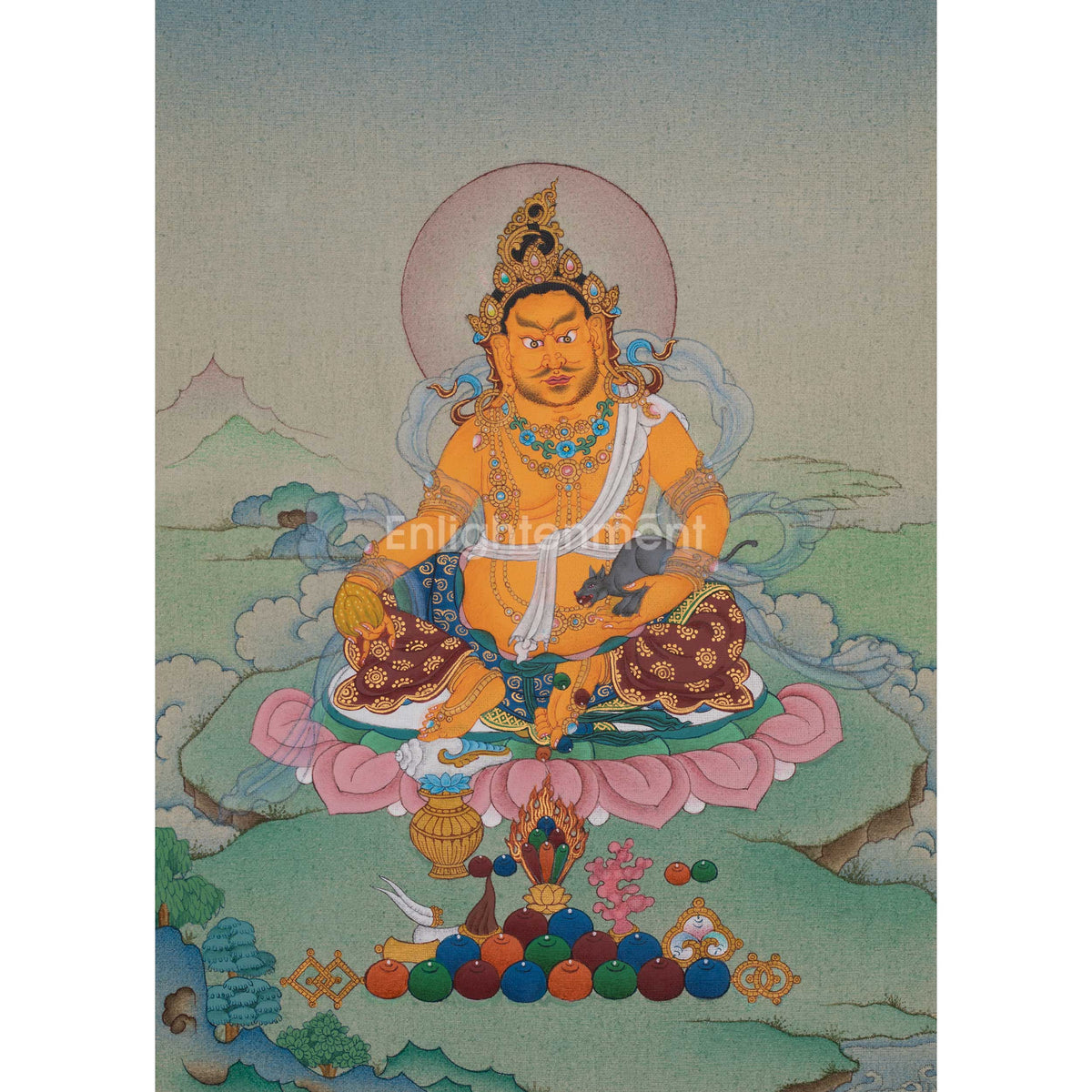 Dzambhala God of Wealth Thangka