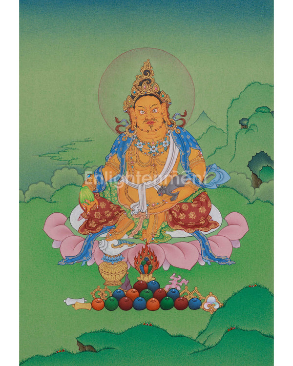 Dzambhala Prosperity Deity Thangka 