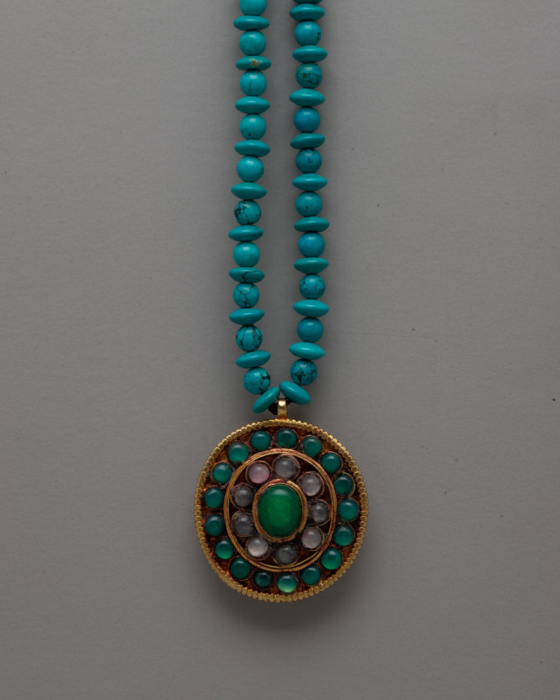 Long Turquoise Beaded Necklace | Infusing Your Look with Bohemian Charm and Natural Beauty