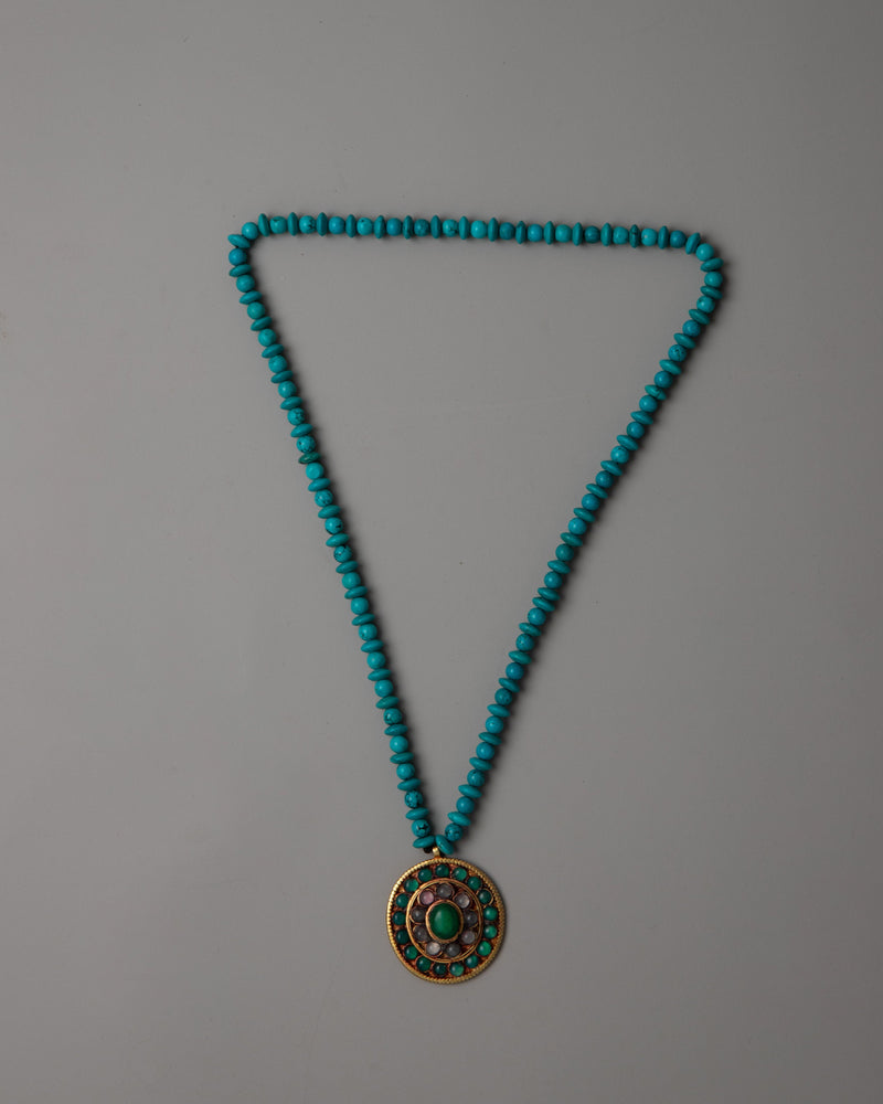 Long Turquoise Beaded Necklace | Infusing Your Look with Bohemian Charm and Natural Beauty