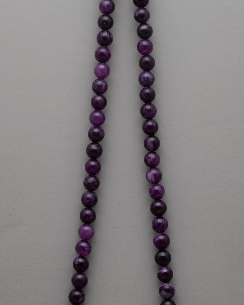 Amethyst Bead Necklace Long | Embrace Spiritual Sophistication and Ethereal Beauty