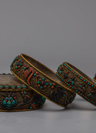 Copper Zen Mandala Set with Silver Plating | Fusion of Spiritual Harmony and Elegant Craftsmanship
