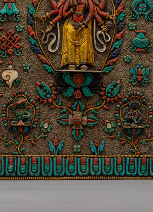 Chenrezig Copper Wall Hanging | Divine Embodiment of Compassion and Spiritual Beauty