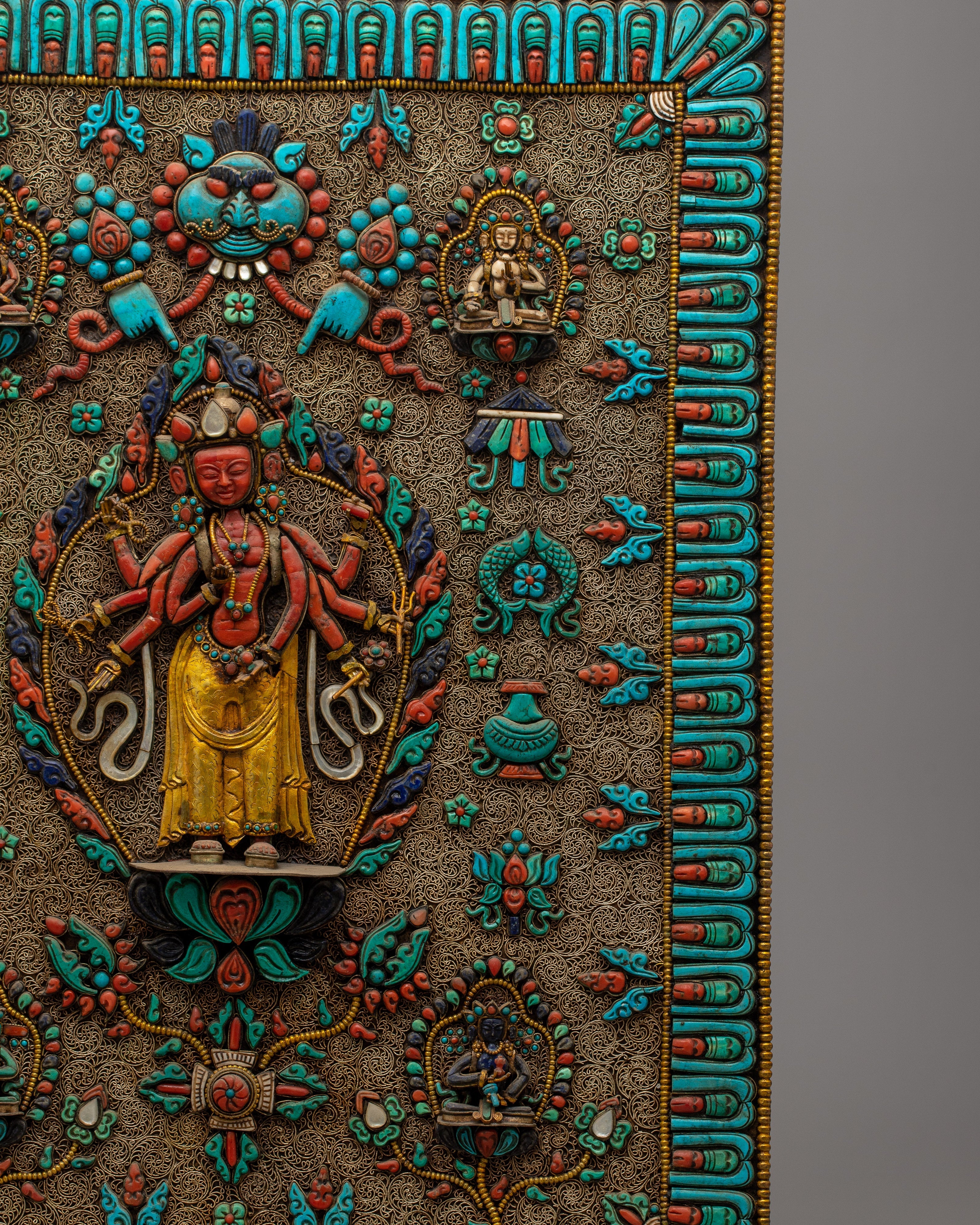 Chenrezig Copper Wall Hanging | Divine Embodiment of Compassion and Spiritual Beauty