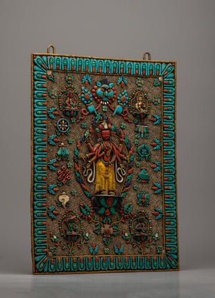 Chenrezig Copper Wall Hanging | Divine Embodiment of Compassion and Spiritual Beauty
