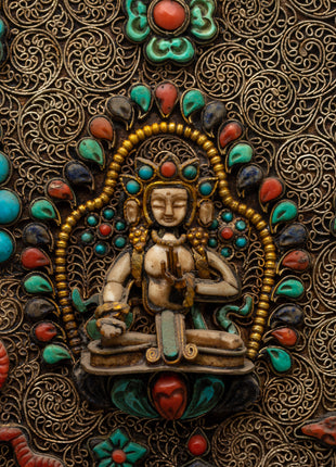 Chenrezig Copper Wall Hanging | Divine Embodiment of Compassion and Spiritual Beauty