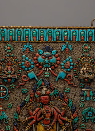 Chenrezig Copper Wall Hanging | Divine Embodiment of Compassion and Spiritual Beauty