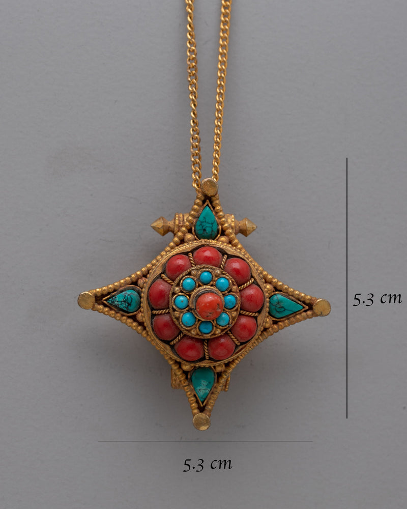 Handcrafted Tibetan Ghau Box Locket | Made in Nepal Prayer Ghau