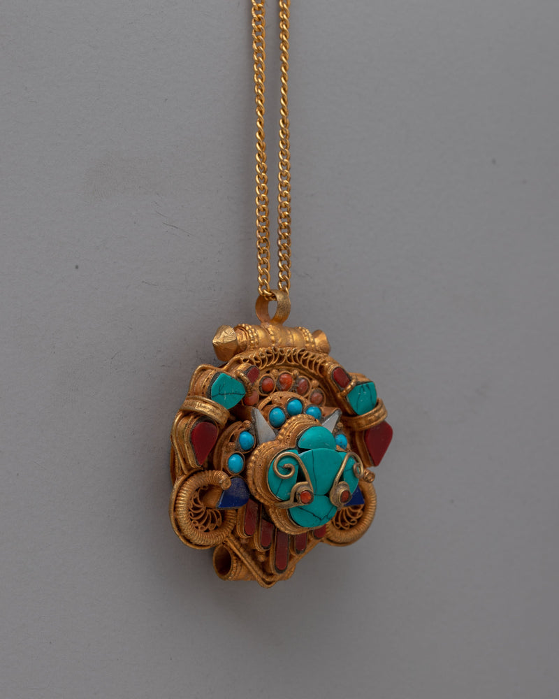 Ghau Box Locket Pendant | Tibetan Buddhist Prayer Box Locket