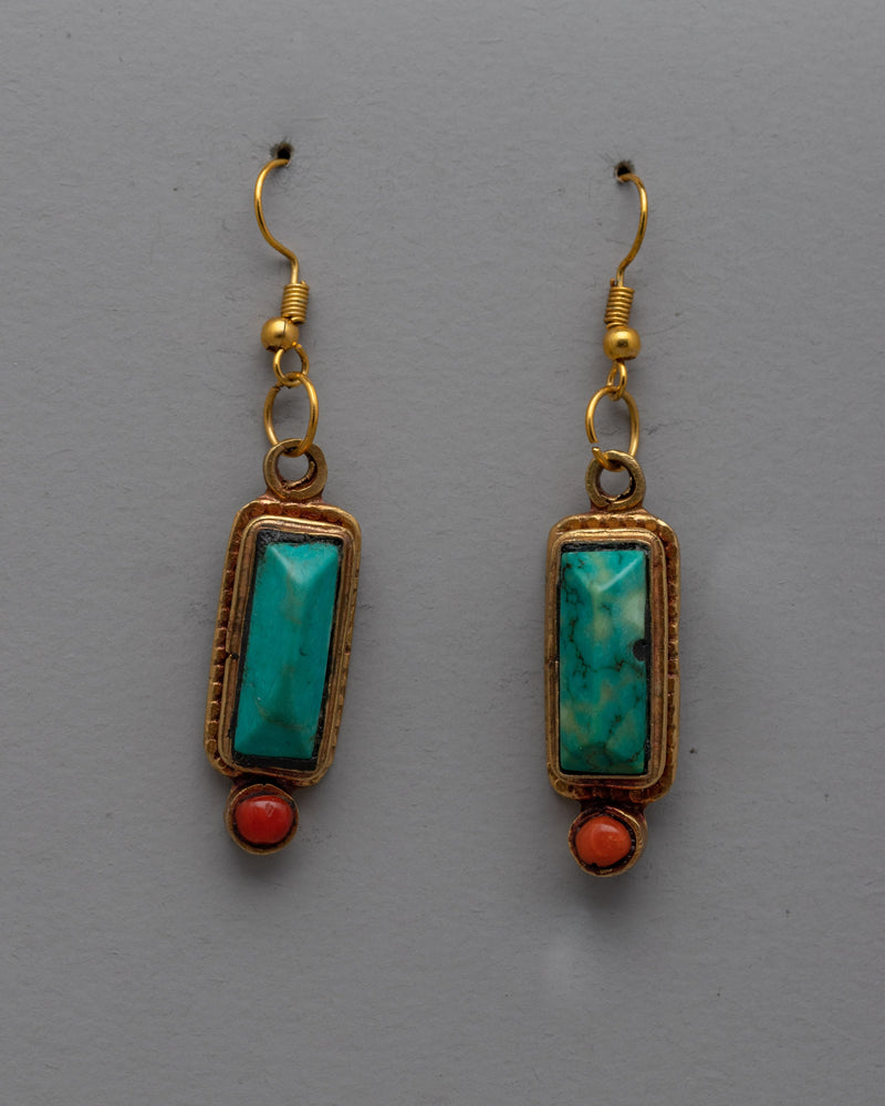 Turquoise Coral Earrings | Beautifully Designed Bohemian Earrings