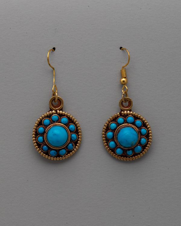 Turquoise and Gold Earrings