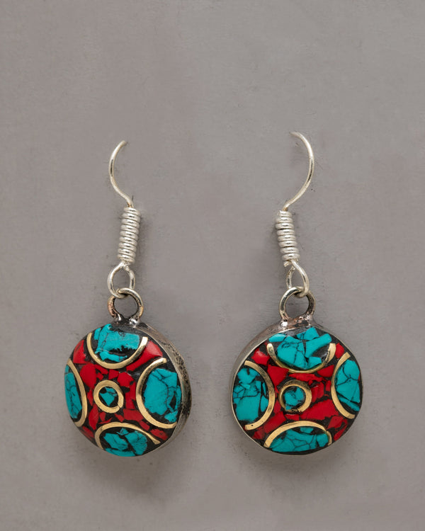 Turquoise and Coral Earrings Set&nbsp;