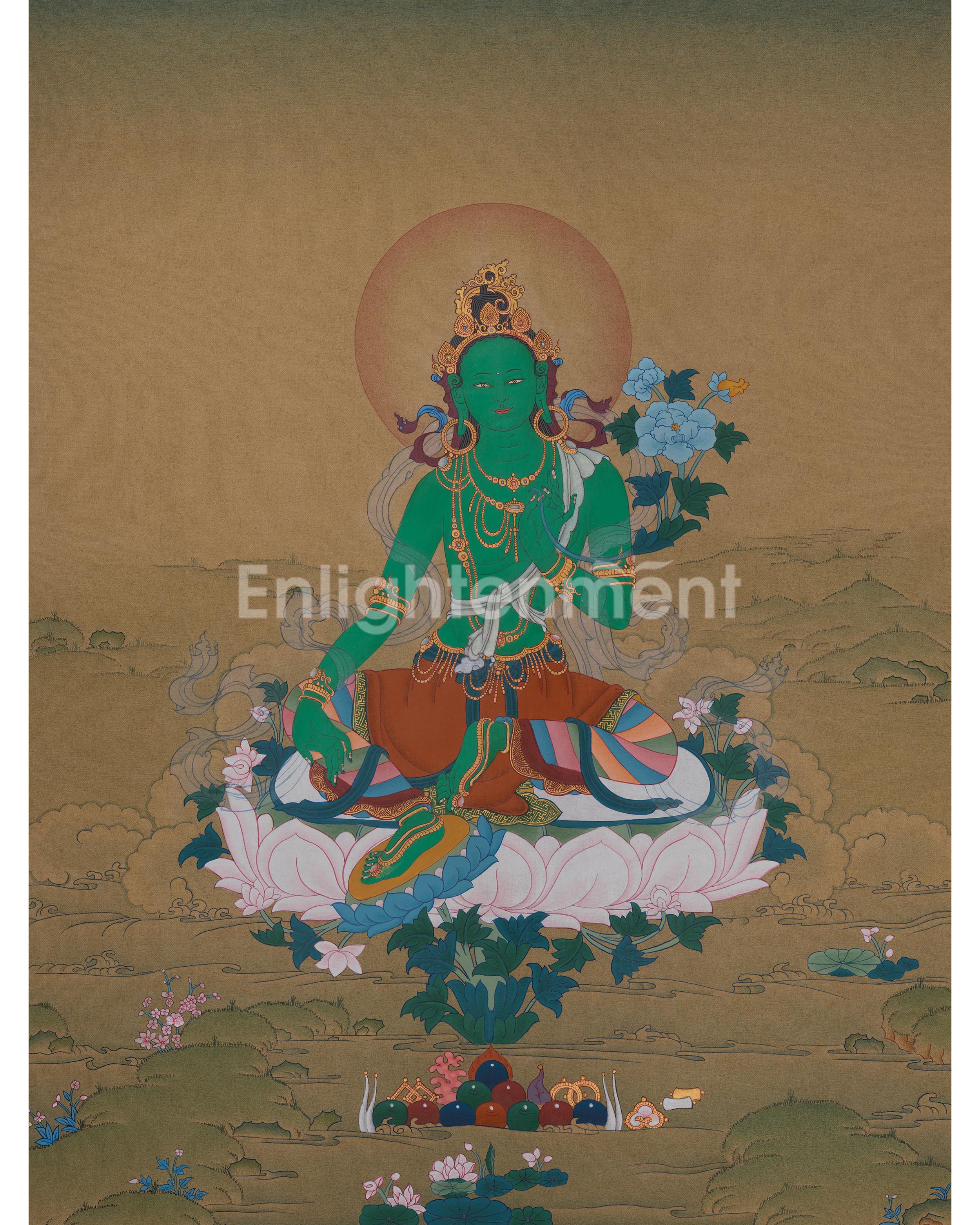Female Deity Green Tara Art 