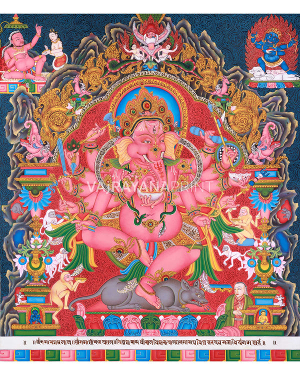 Ganesh Thangka Print for Abundance 