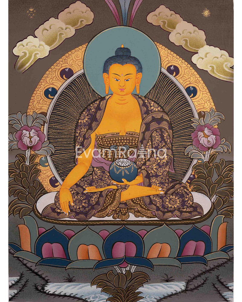 Shakyamuni Buddha Thangka | Buddhist Altar | Tibetan Buddhism | Compassion of Yoga | Religious Painting | Supreme Wisdom | FREE SHIPPING !!