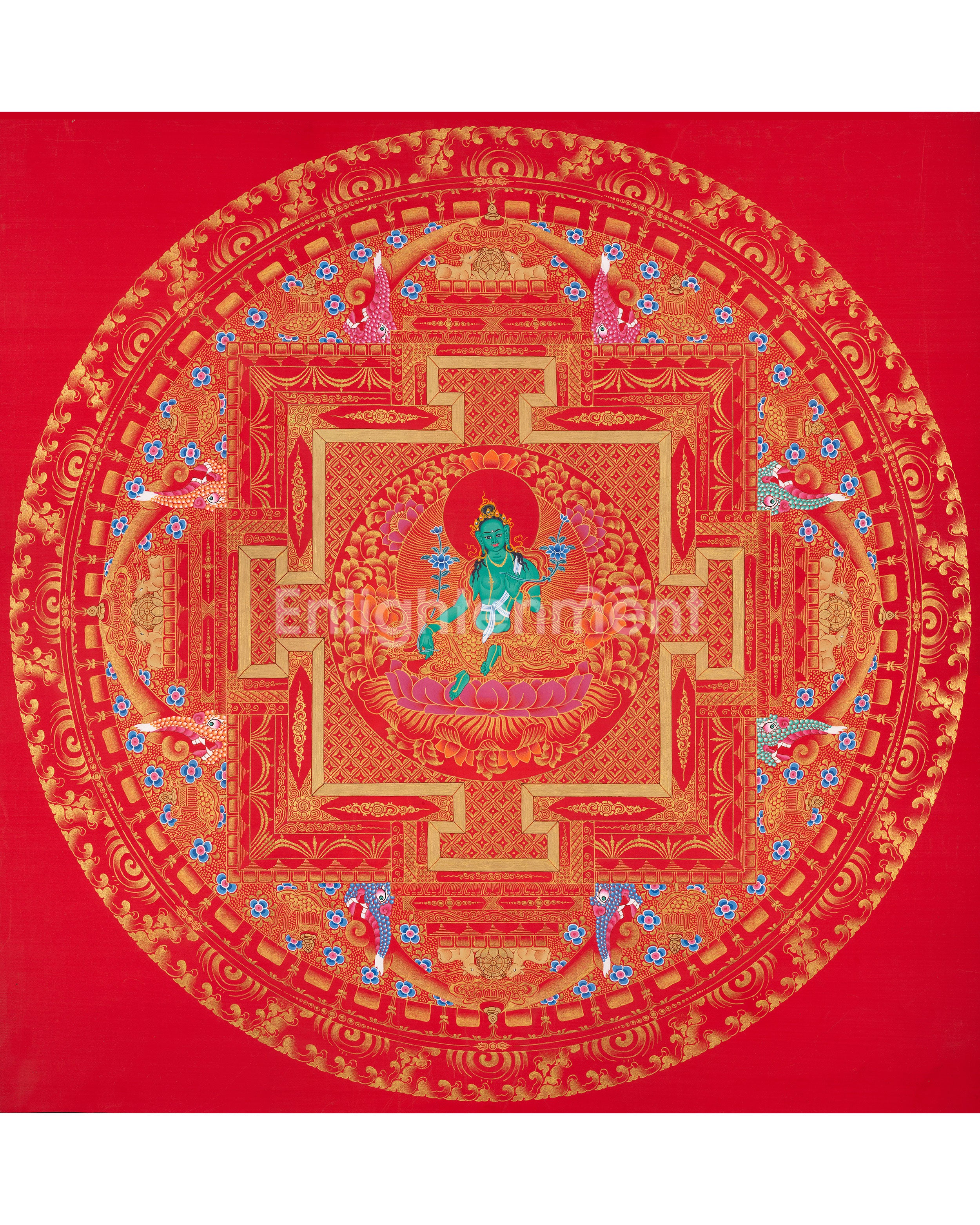 Goddess Green Tara Mandala Thangka 