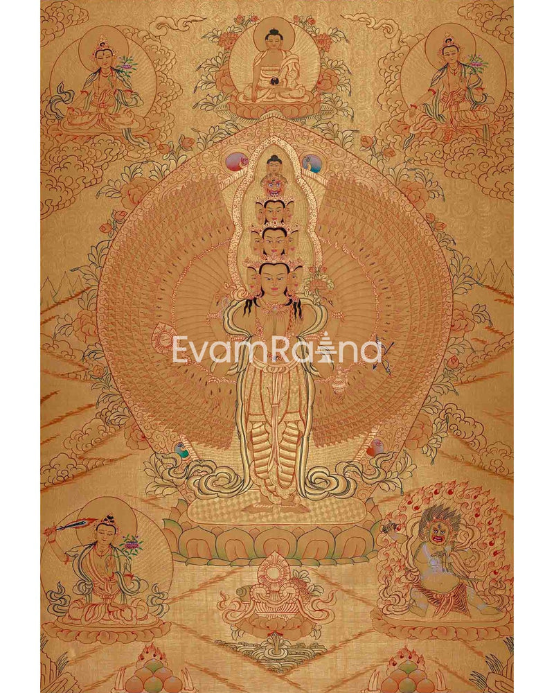 Gold Style Lokeshvara Thangka