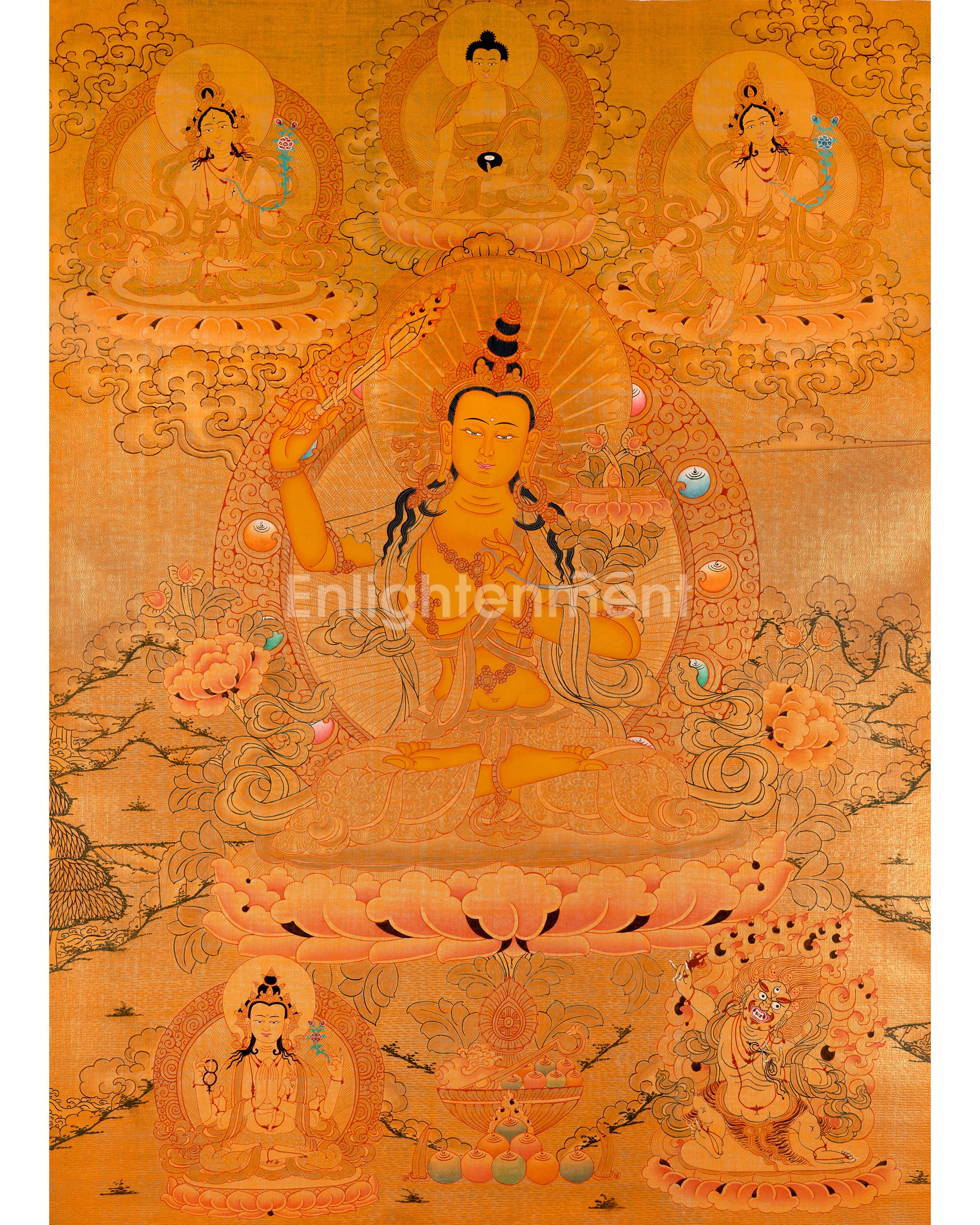 Gold Manjushri Thangka