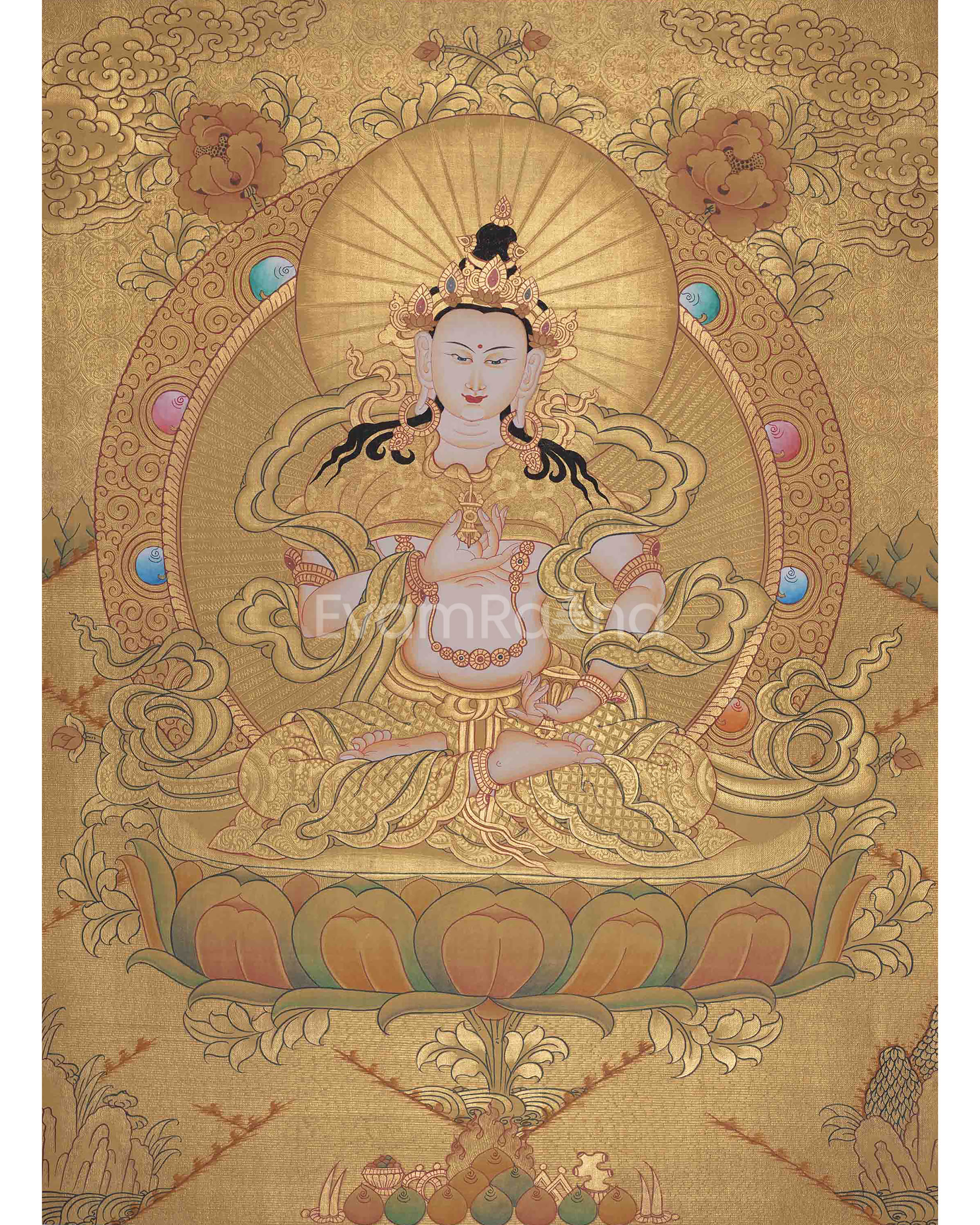24K Gold Vajrasattva Thangka 