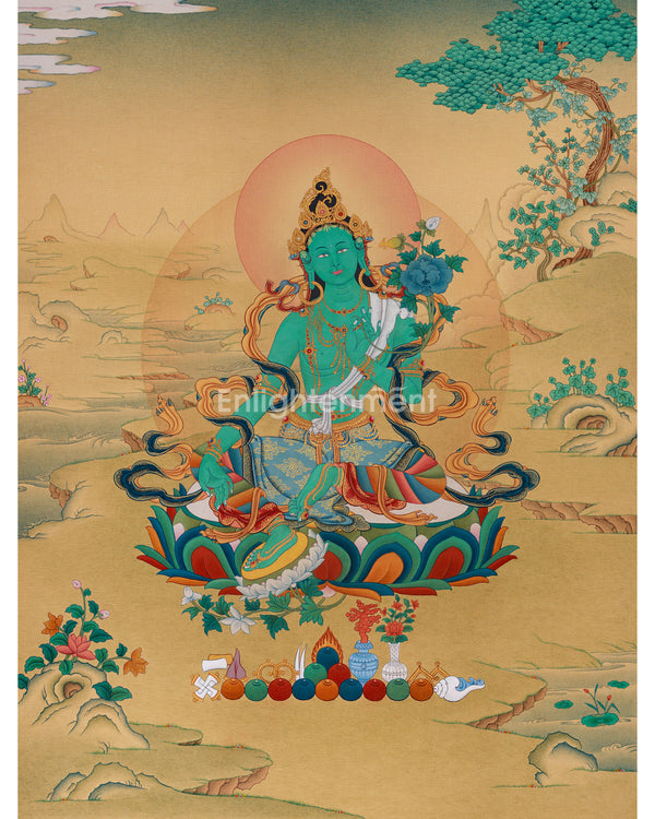 Majestic Green Tara | Mother Of All Buddhas Thangka