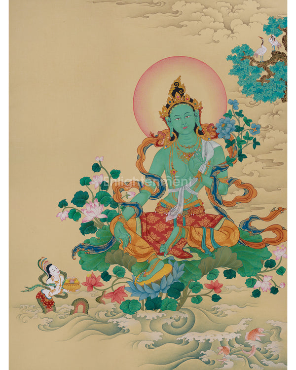 Noble Green Tara Painting - Goddess of Compassion and Liberation