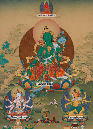 Protection of Bodhisattva Green Tara | Lhasa Stone Colors