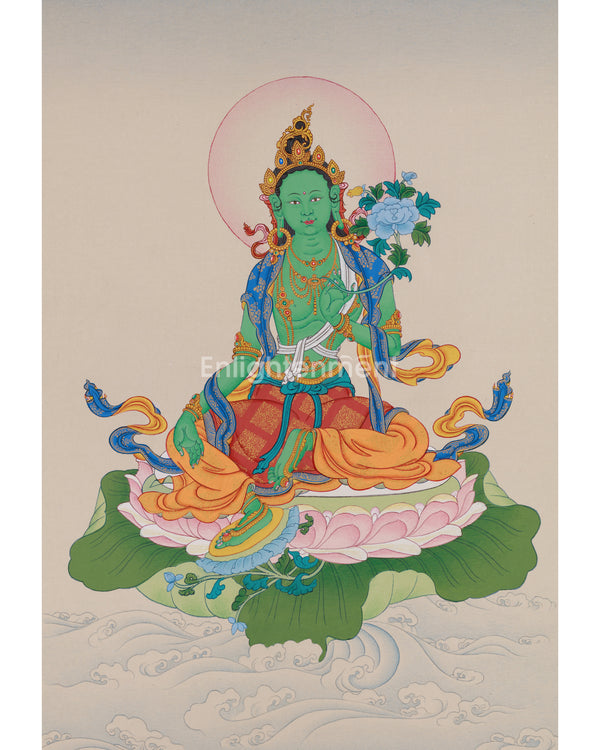 Mother Green Tara Thangka for Meditation