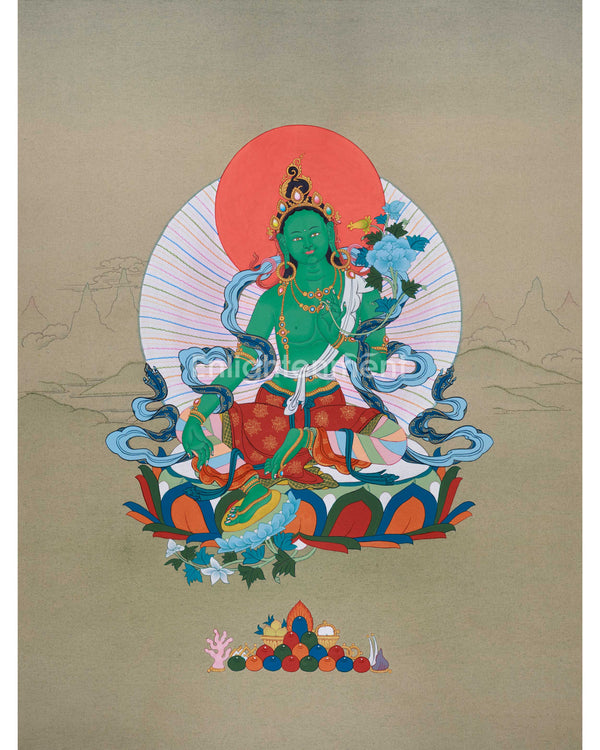 Karma Gadri Thangka of Green Tara