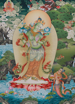 goddess green tara canvas