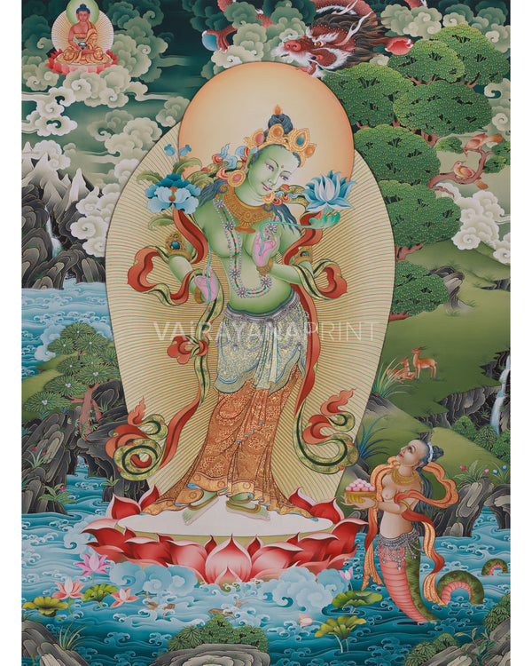 goddess green tara canvas