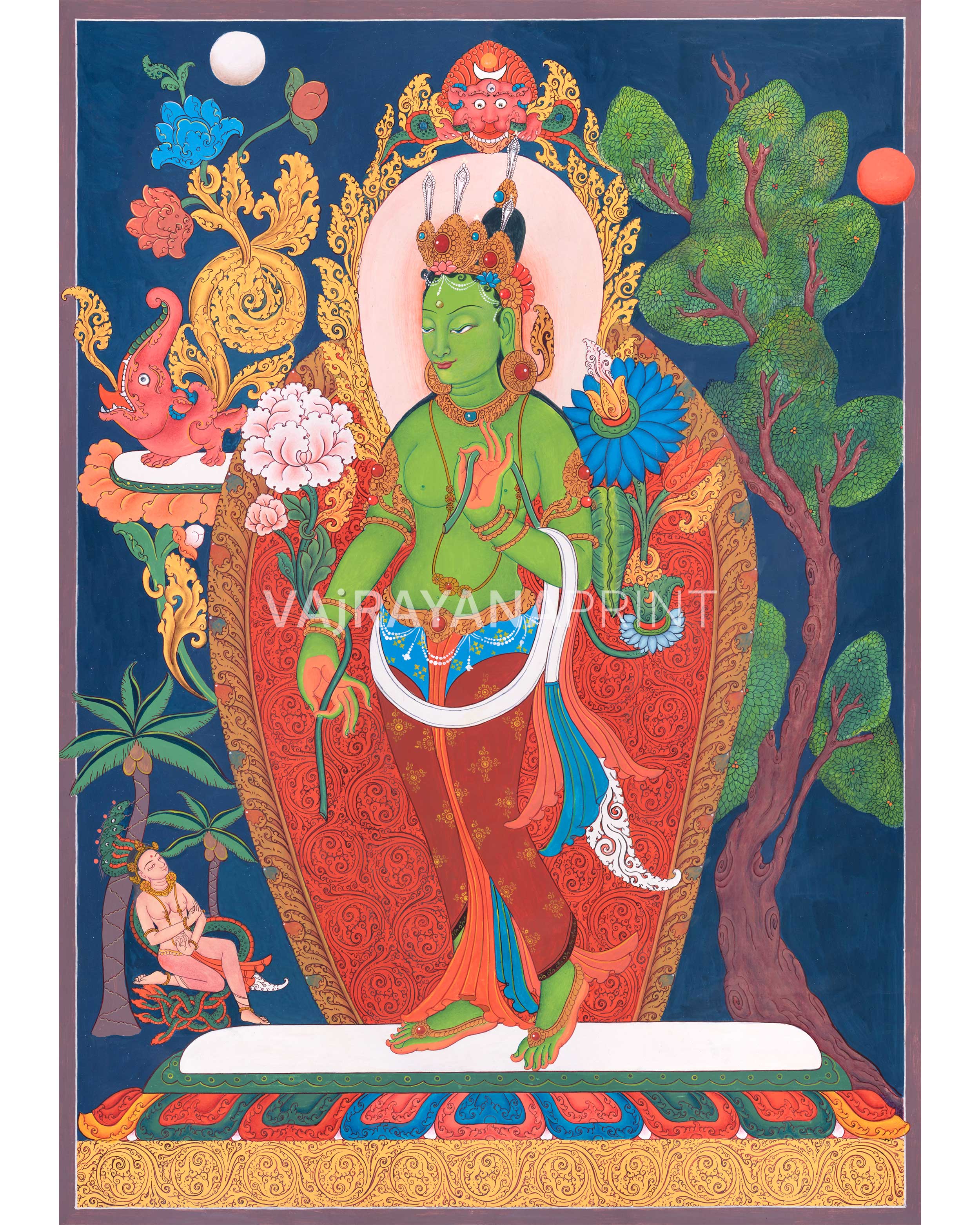 White Tara and Green Tara Set : Standing Tara Prints