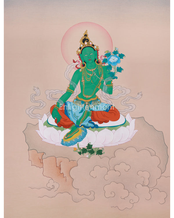 Surreal Green Tara Thangka