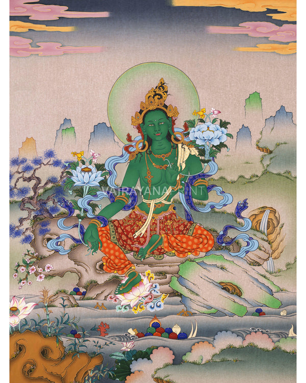 Traditional Green Tara Mother Giclee Print