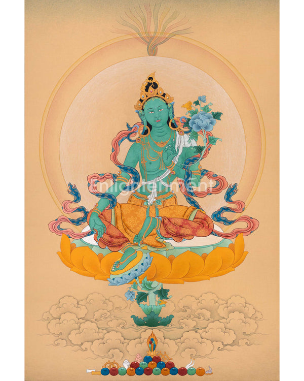 Hand painted Green Tara for your Spiritual Altar