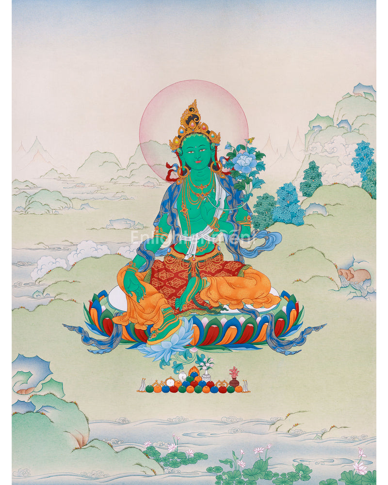 The Great Mother | Green Tara Thangka