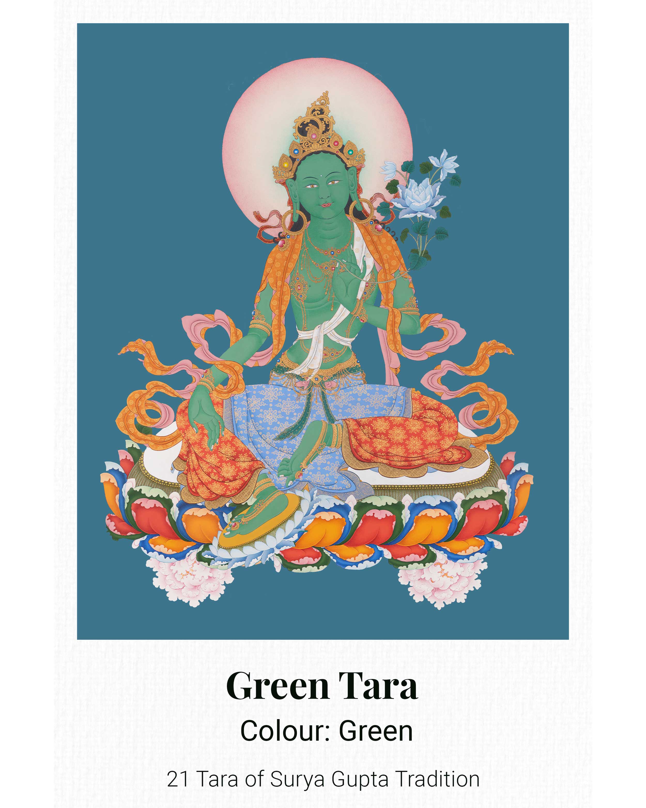 21 Tara Canvas Print | Spiritual Artwork of the 21 Transformative Forms of Goddess Tara