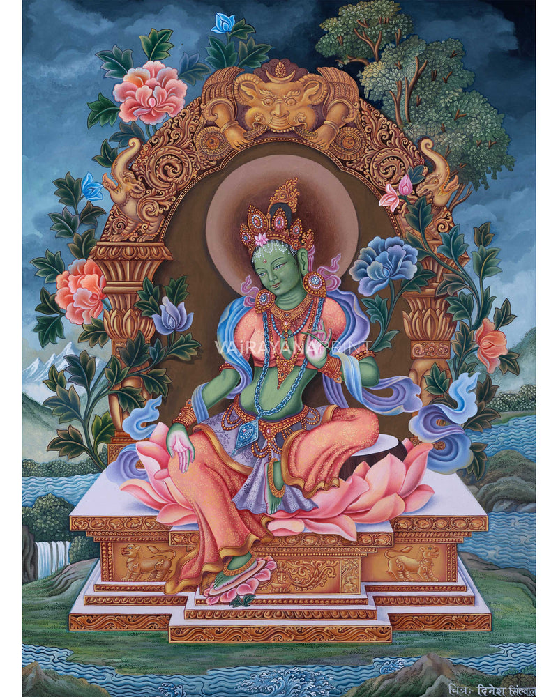 Divine Mother Green Tara Thangka Print