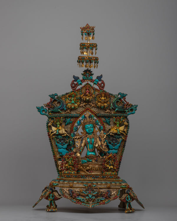 Premium Green Tara Prayer Statue