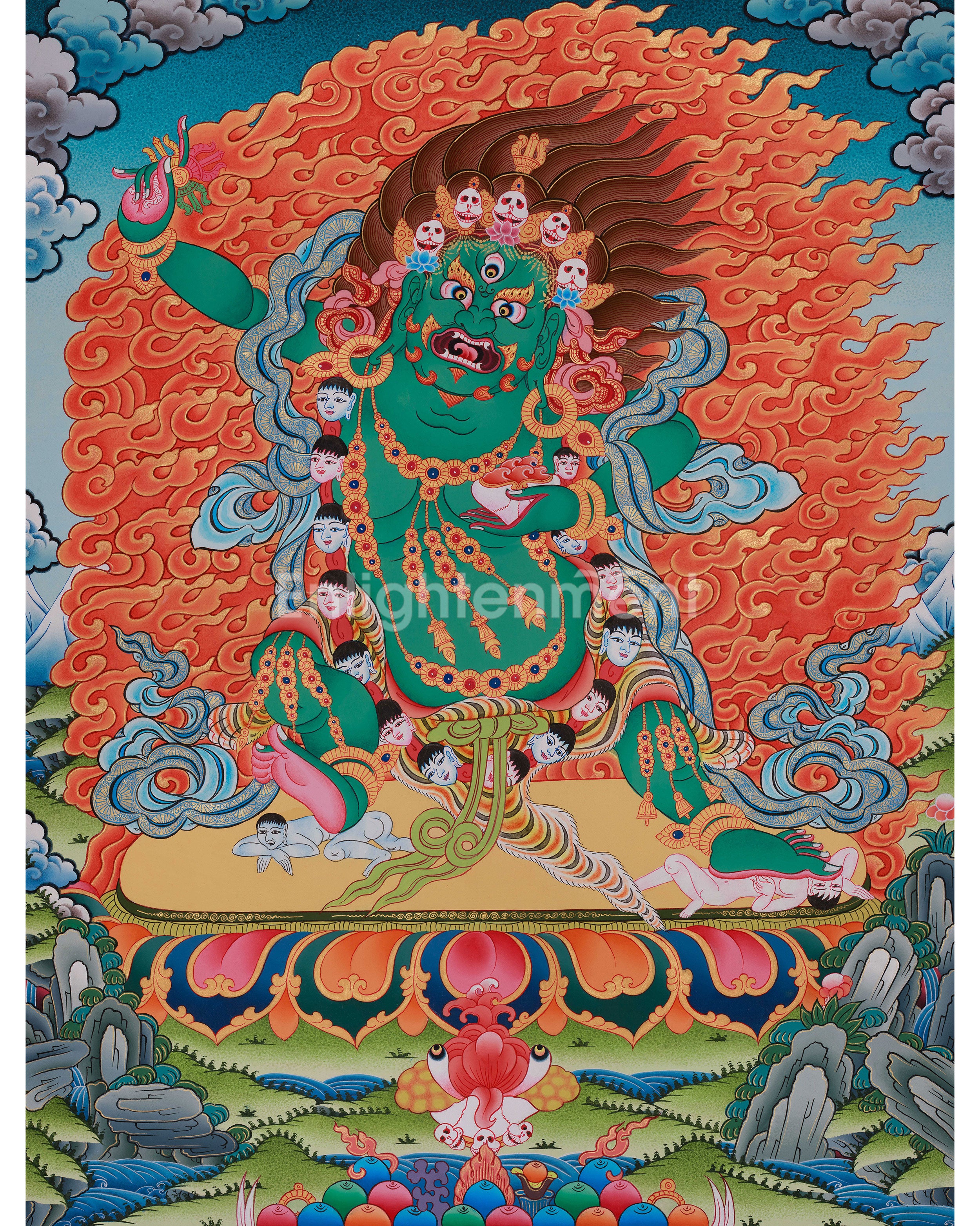 Green Hayagriva Thangka