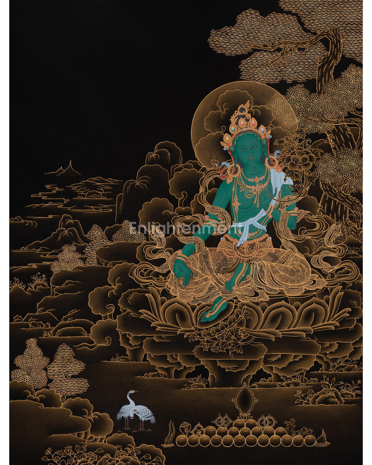Green Tara Compassionate Thangka 