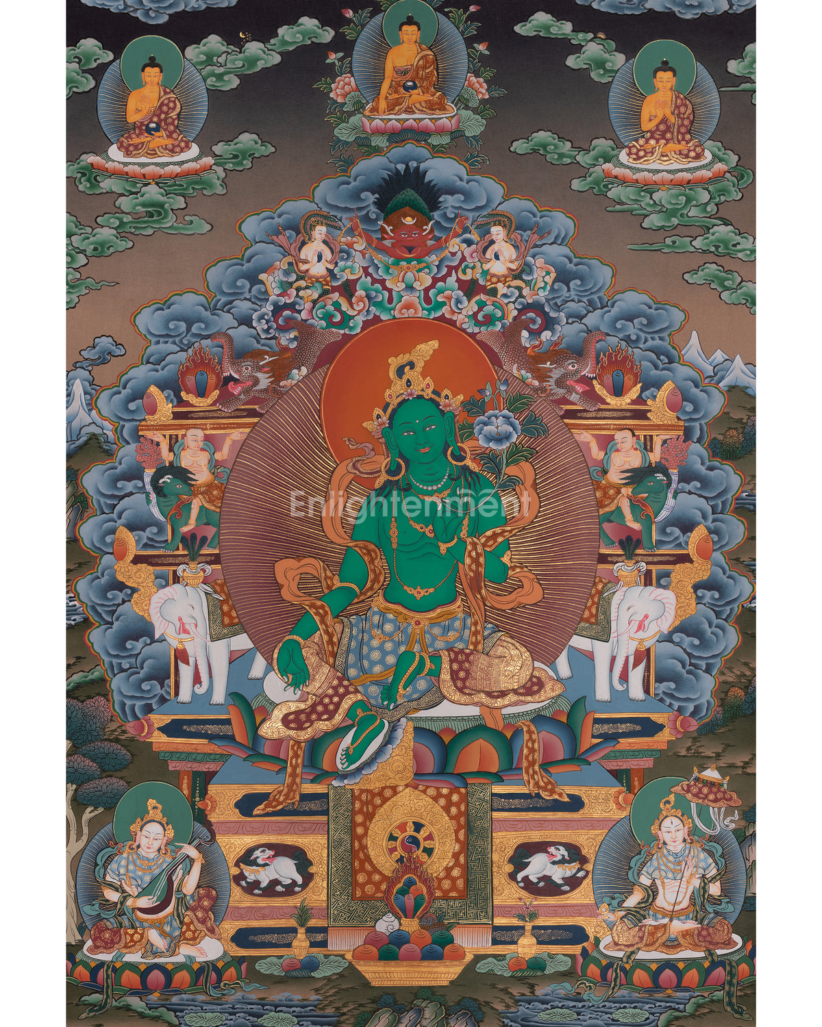 Green Tara Traditional Thangka Painting 